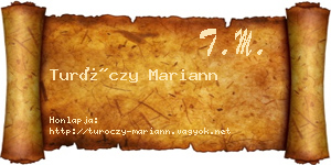 Turóczy Mariann névjegykártya