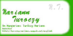mariann turoczy business card
